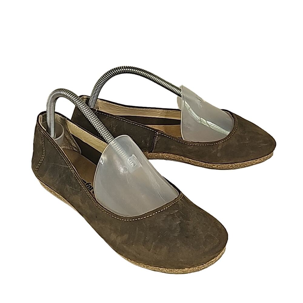 Comfortfusse Brown Velda Leather Flats Womens EU40 US9-9.5 NEW